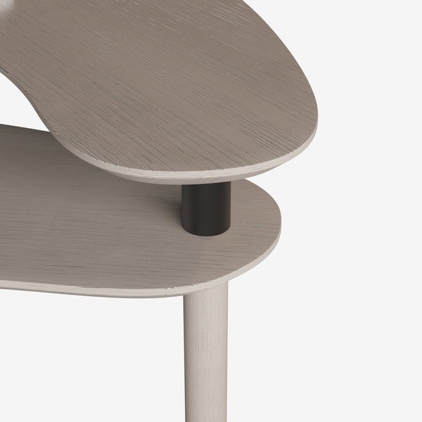 English Elm Contemporary rotatable cocktail table with 360° swivel top, sintered stone & MDF surface, space-saving design Dark Brown W2899P372753