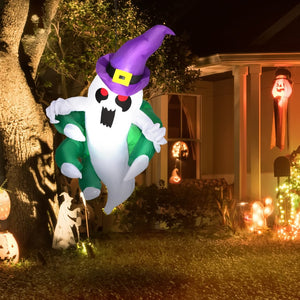 English Elm Outsunny 4Ft Inflatable Halloween Ghost Decoration With Led Lights, Waterproof Yard Display & Setup W2225P229740-GIGA
