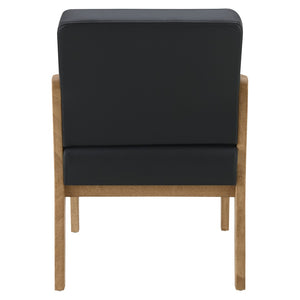 OSP Home Furnishings Wood Guest Chair Solid Oak Frame Memory Foam Seat Lumbar Support for Office Waiting Room WD580-U6