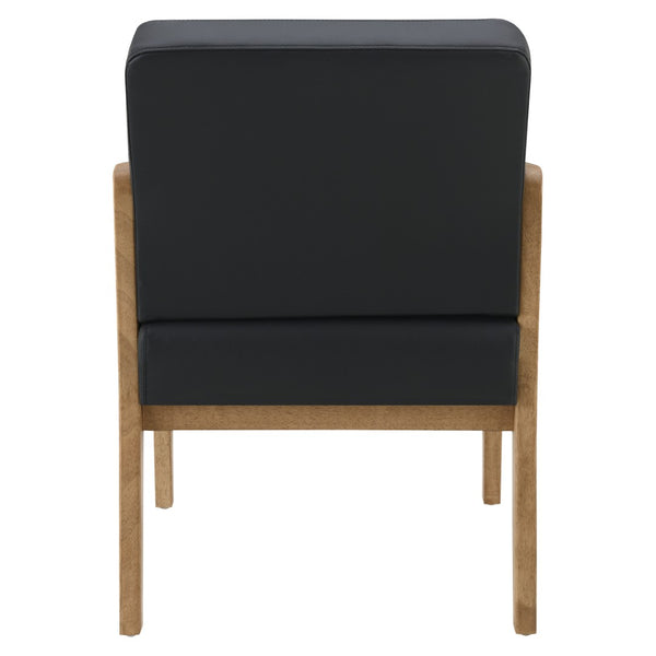 OSP Home Furnishings Wood Guest Chair Solid Oak Frame Memory Foam Seat Lumbar Support for Office Waiting Room WD580-U6