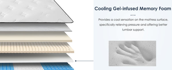 English Elm King Size Hybrid Mattress - 12 Inch Gel Memory Foam & Innerspring, Medium Firm, Cool Sleep Comfort W2889P310469