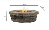 English Elm 12" H X 39" W Outdoor Fire Pit Table Cm-1020