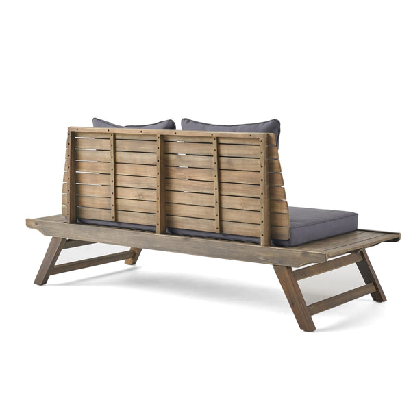 English Elm Christopher Knight Home® - SEDONA Acacia Wood Loveseat with Water-Resistant Cushions and Wide Seat Panel for Outdoor Comfort DARK GREY 68.5 L x 32 W x 11.25 H 63745.00DGRY