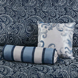 Madison Park Aubrey Traditional 5 Piece Jacquard Bedspread Set with Throw Pillows MP13-7965 Navy