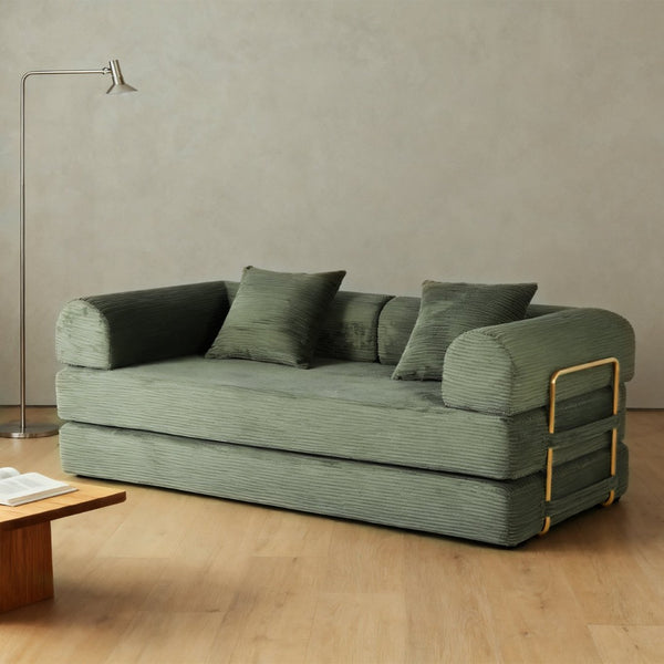 English Elm 2-in-1 Foldable Cloud Sofa Bed Plush Faux Fur Memory Foam Sleeper for Apartments W3422S00005