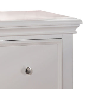 English Elm White Elegant 2-Drawer Nightstand - Chic Transitional Design With Storage For Modern Bedrooms B062P186509-GIGA