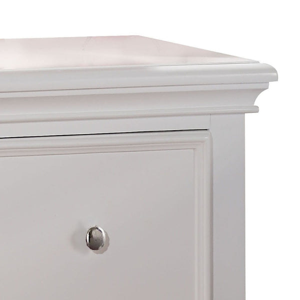 English Elm White Elegant 2-Drawer Nightstand - Chic Transitional Design With Storage For Modern Bedrooms B062P186509-GIGA