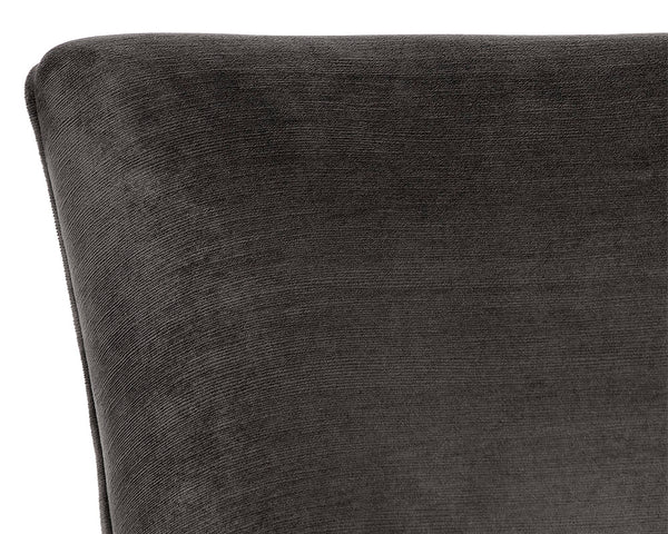 Sunpan Florence Dining Chair Set of 2 - Elegant Fabric, Rustic Bronze Frame, Diamond Stitched Back Design Piccolo Pebble