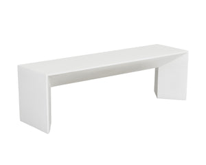 Sunpan Nomad Bench - Elegant Concrete Design with Unique Textures for Indoor and Outdoor Spaces, 55.75"W White
