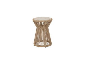 English Elm Rope Spot Table Beige — Textural Cylindrical Rope Accent Table 16"x16"x22" Coastal-Boho Charm B2699P373208