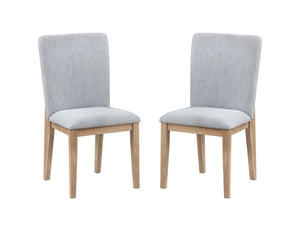 English Elm Torino Oak Finish Dining Chairs with Cream Seat and Black Metal Frame Set of Two B2749P413301