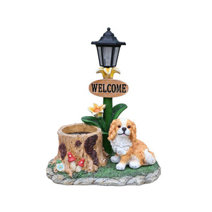 English Elm Sitting Corgi Resin Planter Sculpture Whimsical Porch Garden Decor with Succulent Cavity W5398P464242