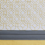 510 Design Donnell Transitional Embroidered and Pieced Shower Curtain 5DS70-0096 Yellow/Grey