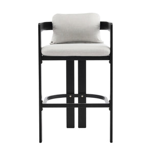 English Elm Pula Outdoor Aluminum Counter Stools with Cushions Powder Coated Patio Set of 4 N775P361567G-S4