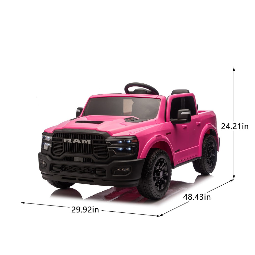 English Elm 24v Dodge Ram 2500 Licensed Kids Ride on Truck with Remote Dual Motors Suspension W1578P305882