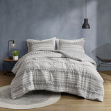 Urban Habitat Rowan Modern/Contemporary Striped Clipped Jacquard Comforter Set UH10-2487 Grey