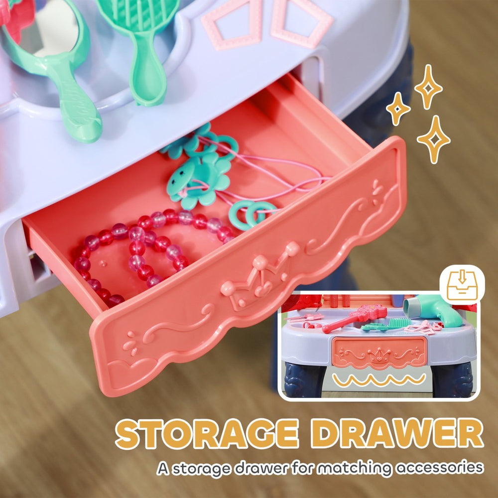 English Elm Qaba Kids Vanity Set With Mirror, Music & Lights - 20 Accessories For Creative Toddler Playtime! W2225P249753-GIGA