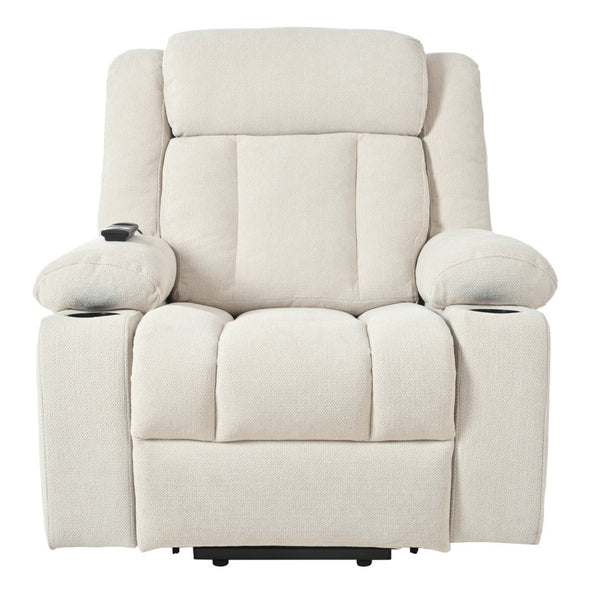 English Elm Power Lift Recliner Chair - Comfortable Fabric Seating With Remote, Cup Holders & Extended Footrest W1028S00042-GIGA