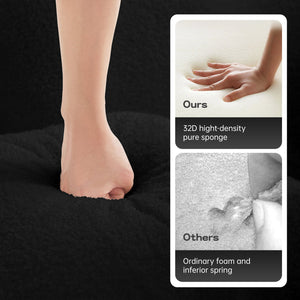 English Elm 106" Teddy Fabric L-Shaped Sectional Sofa - Fluffy Comfy Couch With No Assembly, Modern Design For Living Room W714S01425