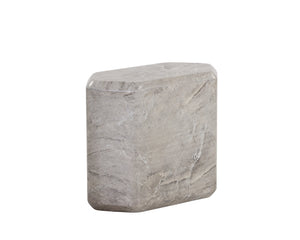 Sunpan Spezza Hexagon Low Side Table - Unique Marble Look Finish, Grey Concrete, Indoor/Outdoor Charm