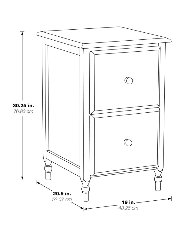 OSP Home Furnishings Knob Hill File Cabinet Antique Cherry Finish