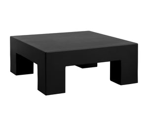 Sunpan Renley Coffee Table - Sturdy Concrete Design with Unique Texture for Modern Indoor & Outdoor Spaces Black