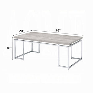 English Elm Modern Minimalist End Table with White Wood Top and Gold-Finish Metal Legs for Chic Living Spaces Chrome,Oak 29 L x 53 W x 6 H B2741P337706