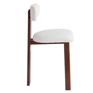 English Elm Christopher Knight Home® - 26.5'' Stylish Round Stools with Low Back - Comfortable Upholstered Seats, Walnut Base, Metal Frame White+Walnut N780P236628W
