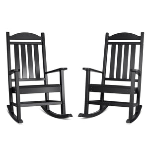 English Elm Hdpe Outdoor Rocking Chair Ergonomic High Back Porch Rocker Weather Resistant Patio W1889P450927
