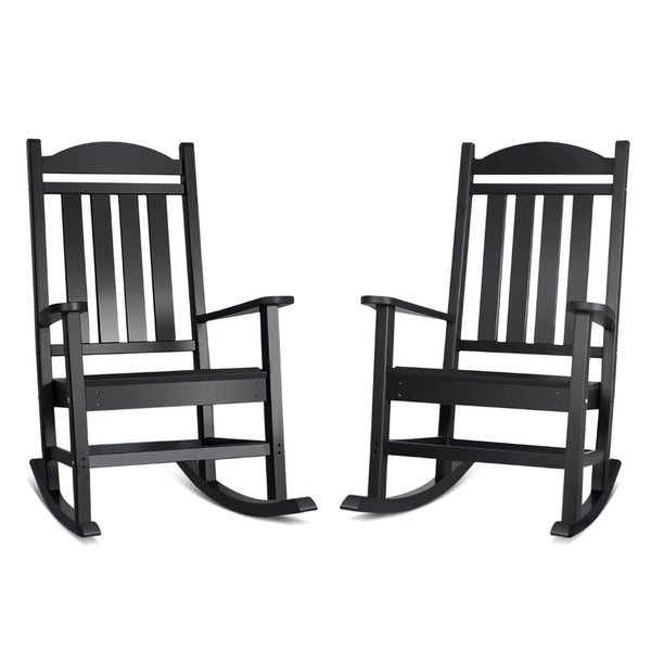English Elm Hdpe Outdoor Rocking Chair Ergonomic High Back Porch Rocker Weather Resistant Patio W1889P450927
