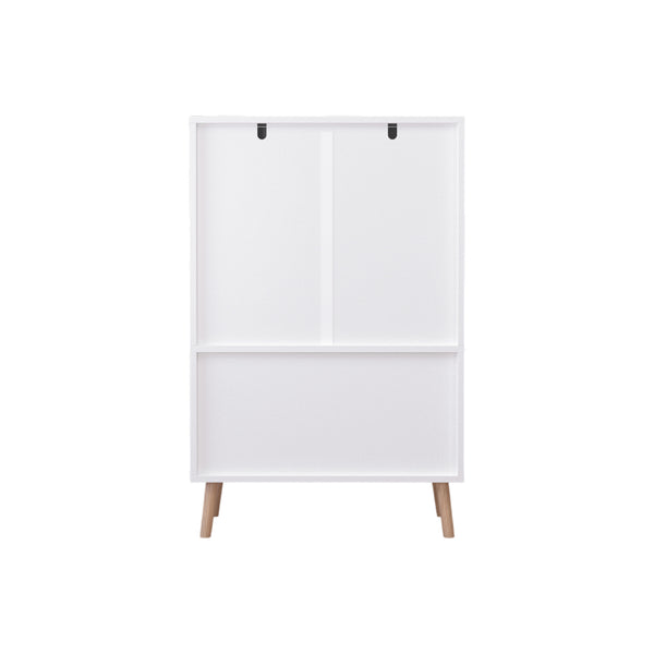 English Elm Kids Wooden Toy Chest with Rolling Drawer and Wheels, 5 cu ft Spacious MDF Storage for Playroom White 26.77 L x 18.31 W x 6.1 H W808P298018