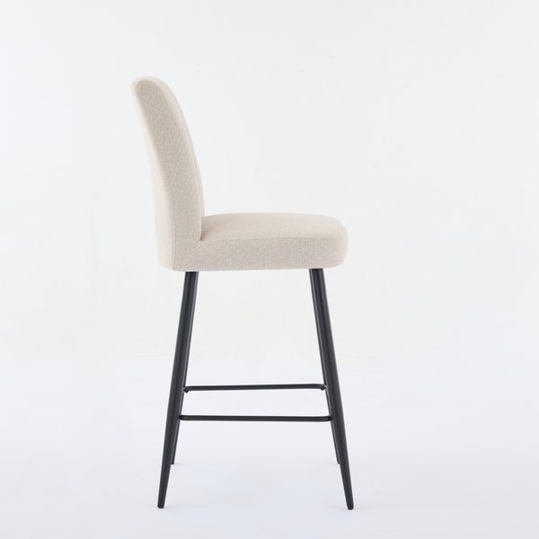 English Elm Adjustable Beige Velvet Bar Chairs Set Of 2 - Elegant Comfort, Modern Design, Adjustable Iron Feet W3615P340660
