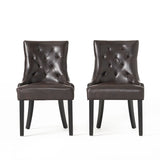 Christopher Knight Home® - Noble House - Hayden Tufted Brown Leather Dining Chair - Set of 2