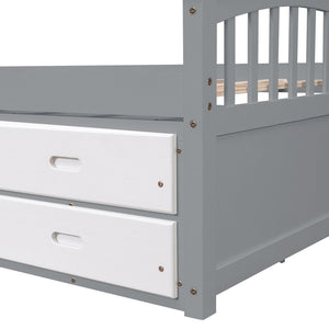 English Elm Twin Platform Bed Solid Pine Frame Six Drawer Storage Clean Modern Bedroom Design N719S000121S