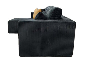 English Elm Full Corduroy Sectional Sofa with Foam Cushions Ready to Use Straight From the Box B2748S00056