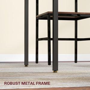 English Elm Homcom Industrial Drop Leaf Dining Table Walnut Finish Seats Four Small Spaces W2225P229203