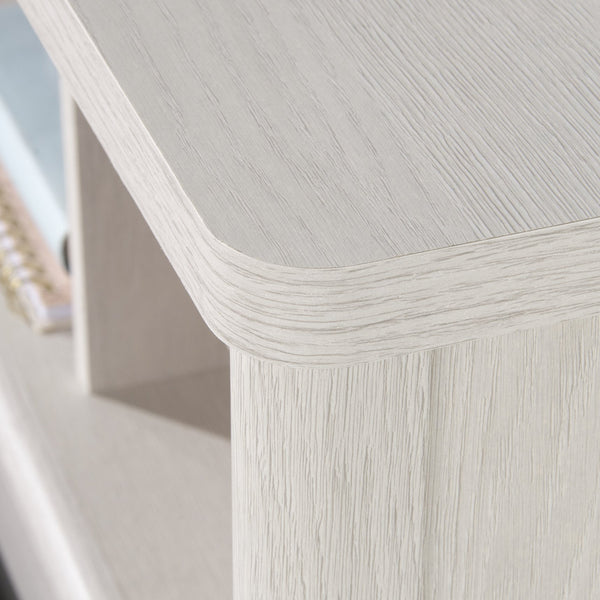 English Elm Full/Queen Bookcase Headboard White — Slim Engineered Wood, 2 Adjustable Shelves, Hidden Cord Access, Easy Assembly B356P402781