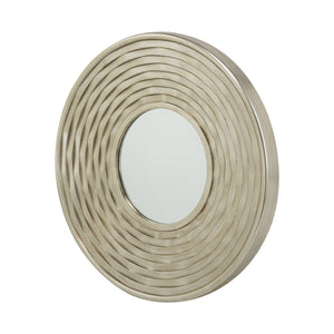 English Elm D31.3x2" Miranda Round Mirror with Sculpted Silver Frame, 31" Diameter Accent for Light & Space W2078P296028