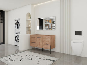 English Elm 48" Freestanding Bathroom Vanity with Soft Close Door 4 Drawers Plywood Build W999P405132