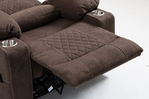 English Elm Lounge Electric Lift Recliner Chair - Oversized Velvet Sofa With 180° Full Recline & Cup Holders W547S00050
