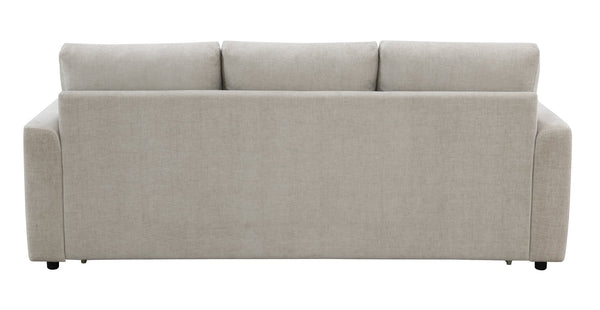 English Elm Leira Beige Linen Pull Out Sleeper Sectional Sofa with Full-Size Extendable Bed, Removable Cushions, Durable Wood Frame B2726P242404