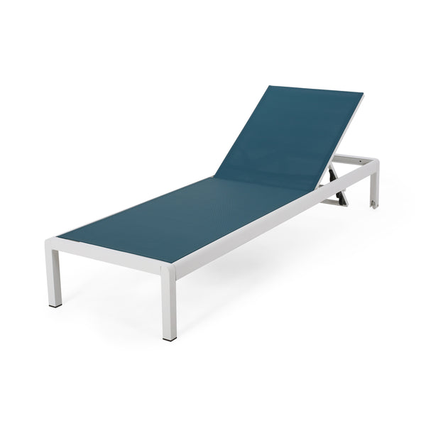 English Elm Christopher Knight Home® - Cape Coral Chaise Lounge - Adjustable Outdoor Lounger With Wheels, Breathable Mesh, And Durability 57592.00BLUMP2