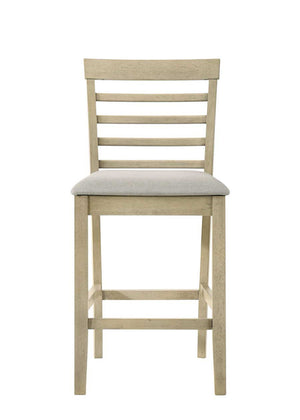 English Elm Beautiful Counter Height 2Pc Dining Chairs Set - Solid Wood Side Chairs, Ergonomic Seats, Rustic Finish Cream 39 L x 9.1 W x 17.9 H B011P232908