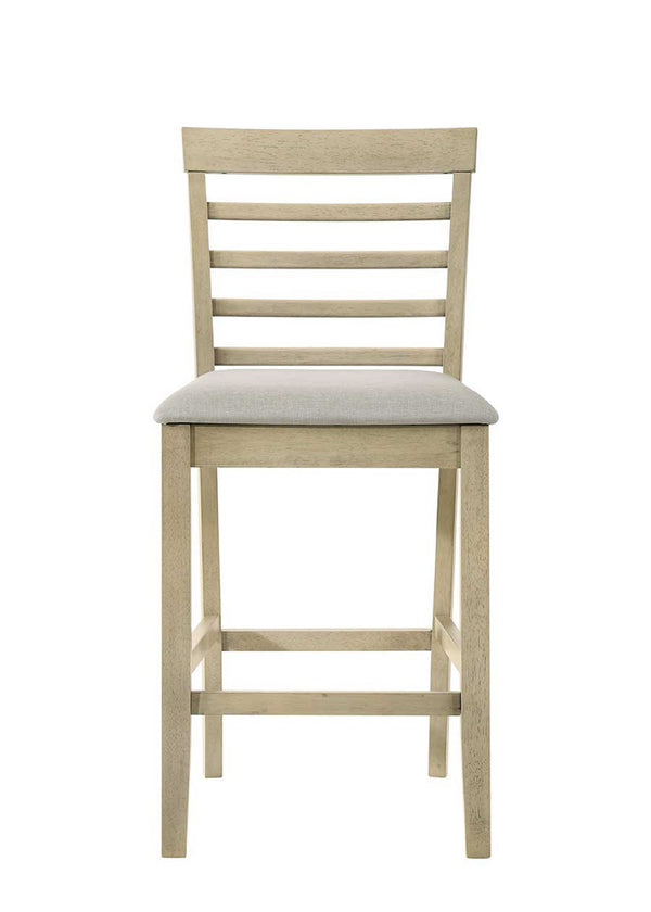 English Elm Beautiful Counter Height 2Pc Dining Chairs Set - Solid Wood Side Chairs, Ergonomic Seats, Rustic Finish Cream 39 L x 9.1 W x 17.9 H B011P232908