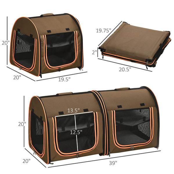English Elm PawHut Elevated Cooling Dog Cot 36" x 30" Lightweight Breathable Mesh Bed, 7" Raised Comfort for Pets Brown W2225P173811