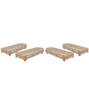 English Elm Christopher Knight Home® - Outdoor Acacia Wood Lounge Chair Set Of 4 - Adjustable, Weather-Resistant, Modern Coastal Design N770P298695B004