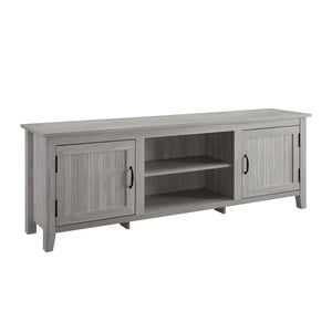 English Elm Modern Farmhouse Tv Stand with Grooved Doors and Rustic Hinges Fits 85 Inch Screens B185P169353