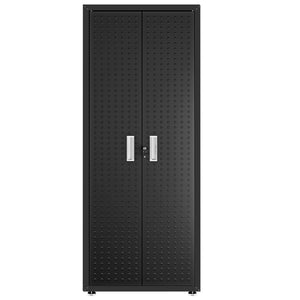 English Elm Rolling Metal Garage Cabinet with Locking Doors Diamond Texture Industrial Storage Charcoal Grey B365P398229