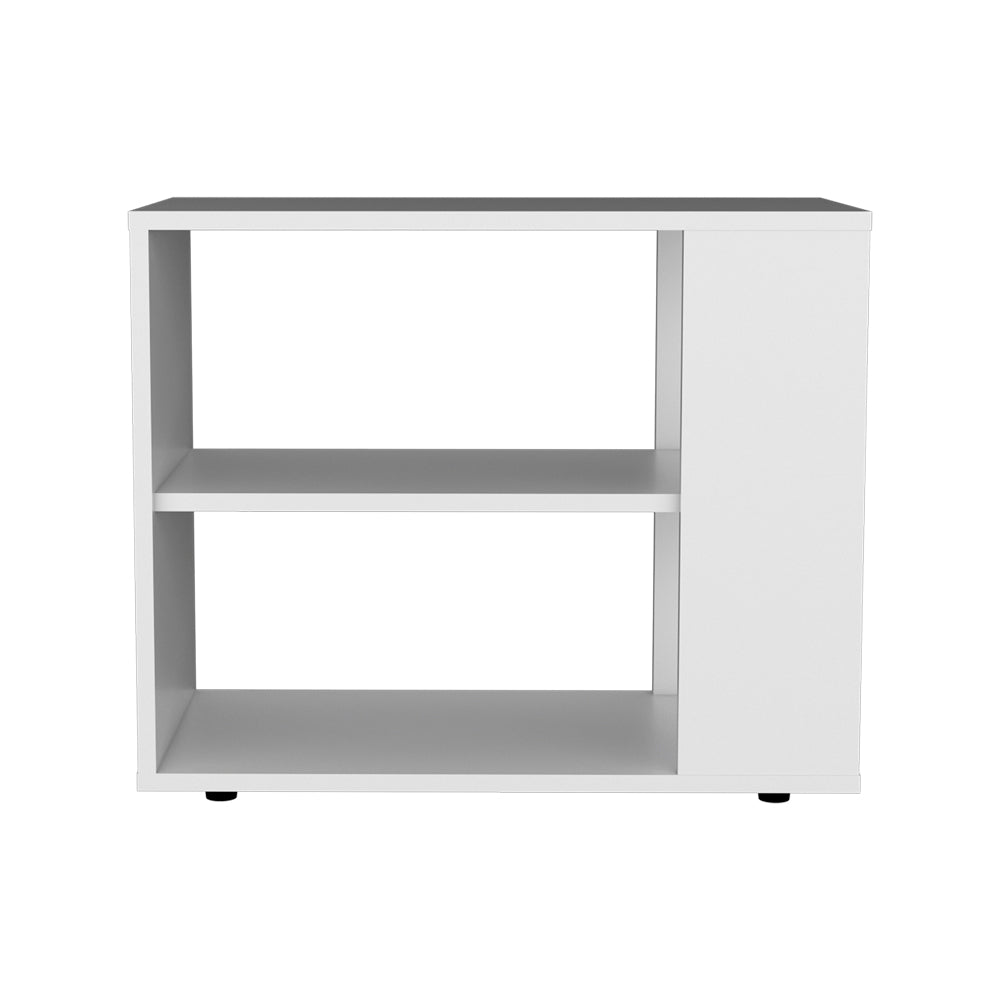 English Elm Zenda White Sideboard with Casters — Engineered Wood Storage Cabinet, Modern Durable Multi-Compartment Organizer B092P286122