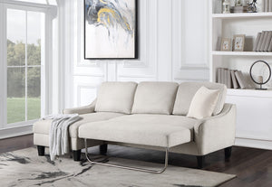 OSP Home Furnishings Lester Chaise Sofa Cement